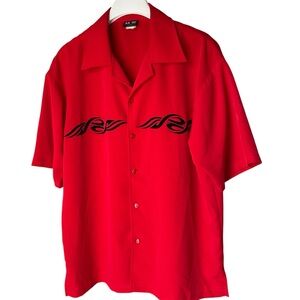 LA 32 USA Vintage Y2K Red Button‎ Up Shirt, L